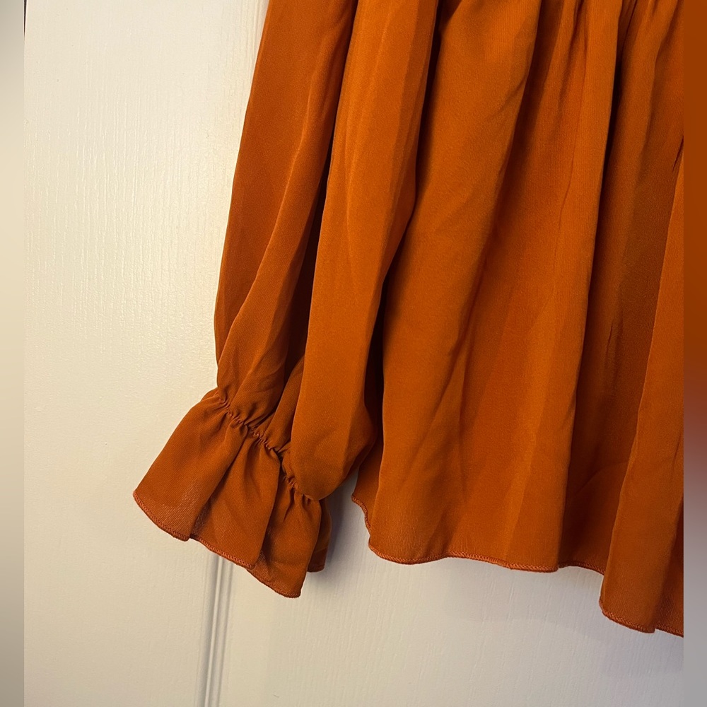 Shein V-Neck Blouse with Cinched Waist - Picture 3 of 4
